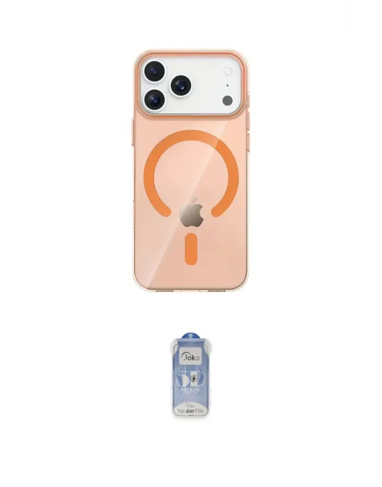 ieg™ iPhone 17 Pro Max Kılıf Pusula Form Özel Seri - Siyah Joko Magic 5D Cam