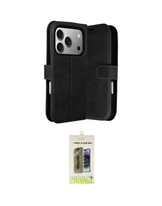 ieg™ iPhone 17 Pro Max Kılıf Siluet Işık Serisi - Siyah Joko Magic 5D Hayalet Cam