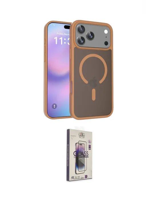 ieg™ iPhone 17 Pro Max Kılıf Siluet Minimal Prime - Siyah Bilvis 3D Cam Ekran Koruyucu