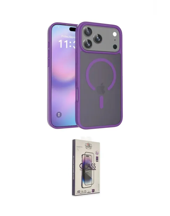 ieg™ iPhone 17 Pro Max Kılıf Siluet Minimal Prime - Siyah Bilvis 3D Cam Ekran Koruyucu
