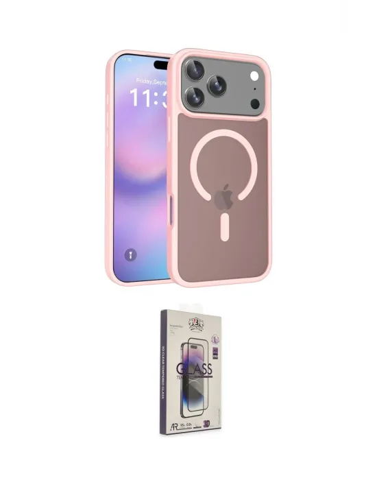 ieg™ iPhone 17 Pro Max Kılıf Siluet Minimal Prime - Siyah Bilvis 3D Cam Ekran Koruyucu