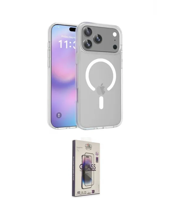 ieg™ iPhone 17 Pro Max Kılıf Siluet Minimal Prime - Siyah Bilvis 3D Cam Ekran Koruyucu