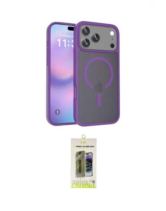 ieg™ iPhone 17 Pro Max Kılıf Siluet Minimal Prime - Siyah Joko Magic 5D Hayalet Cam