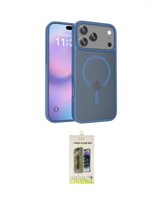 ieg™ iPhone 17 Pro Max Kılıf Siluet Minimal Prime - Siyah Joko Magic 5D Hayalet Cam