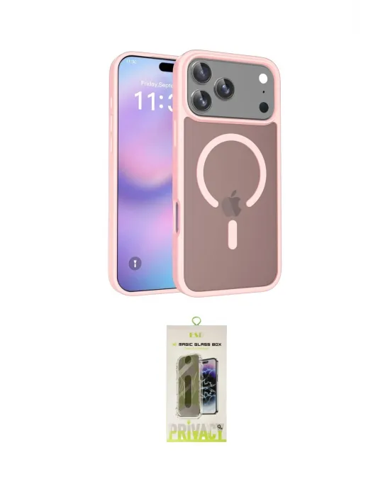 ieg™ iPhone 17 Pro Max Kılıf Siluet Minimal Prime - Siyah Joko Magic 5D Hayalet Cam