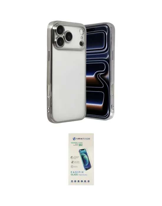ieg™ iPhone 17 Pro Max Kılıf Vadi Minimal - Şeffaf Pasifik Cam Ekran Koruyucu