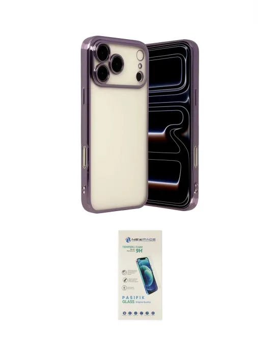 ieg™ iPhone 17 Pro Max Kılıf Vadi Minimal - Şeffaf Pasifik Cam Ekran Koruyucu