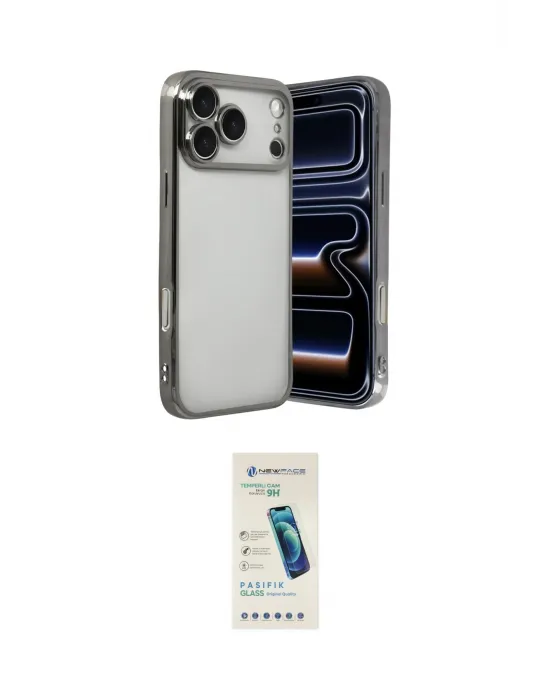 ieg™ iPhone 17 Pro Max Kılıf Vadi Minimal - Şeffaf Pasifik Cam Ekran Koruyucu