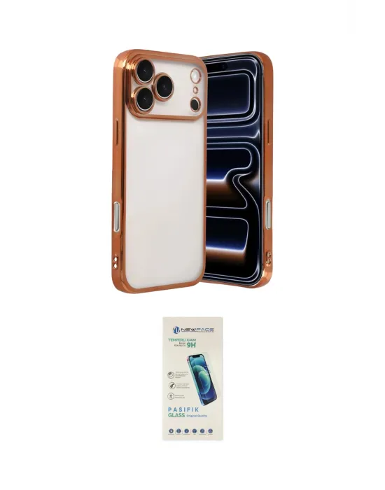 ieg™ iPhone 17 Pro Max Kılıf Vadi Minimal - Şeffaf Pasifik Cam Ekran Koruyucu