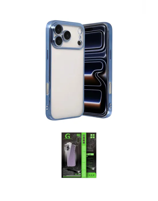 ieg™ iPhone 17 Pro Max Kılıf Vadi Minimal - Siyah 360 Mat Full Body Arka Koruyucu