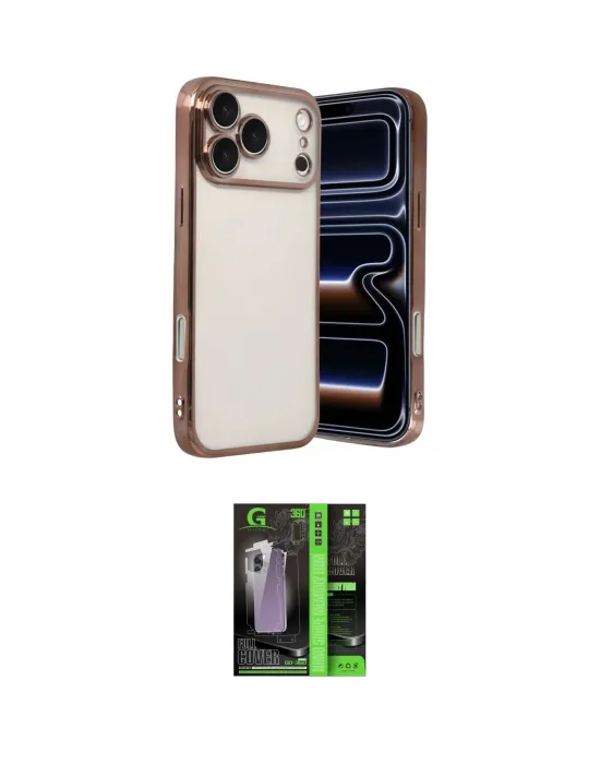ieg™ iPhone 17 Pro Max Kılıf Vadi Minimal - Siyah 360 Mat Full Body Arka Koruyucu
