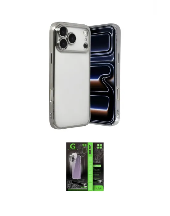 ieg™ iPhone 17 Pro Max Kılıf Vadi Minimal - Siyah 360 Mat Full Body Arka Koruyucu