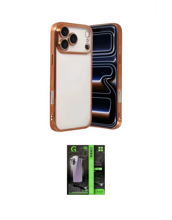 ieg™ iPhone 17 Pro Max Kılıf Vadi Minimal - Siyah 360 Mat Full Body Arka Koruyucu