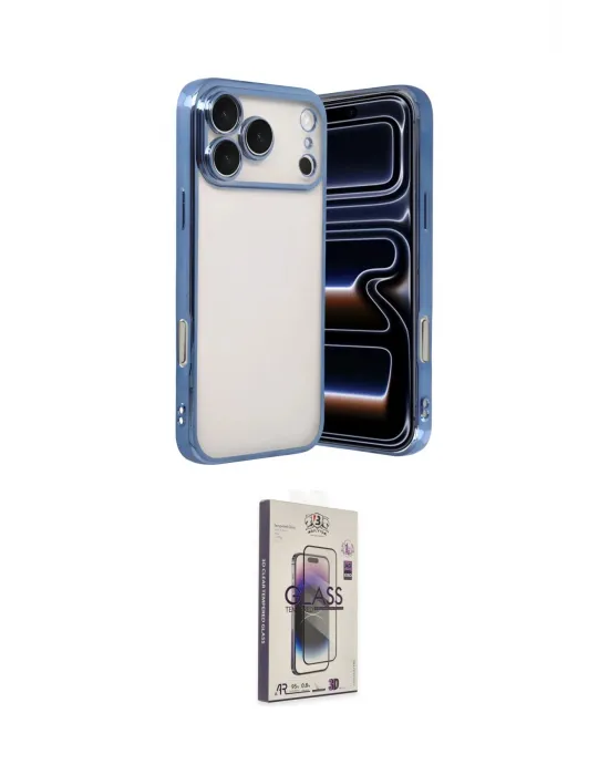 ieg™ iPhone 17 Pro Max Kılıf Vadi Minimal - Siyah Bilvis 3D Cam Ekran Koruyucu