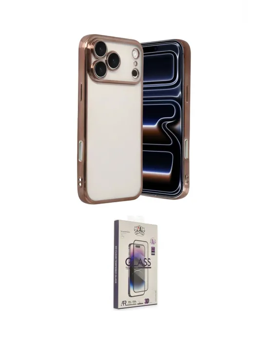 ieg™ iPhone 17 Pro Max Kılıf Vadi Minimal - Siyah Bilvis 3D Cam Ekran Koruyucu