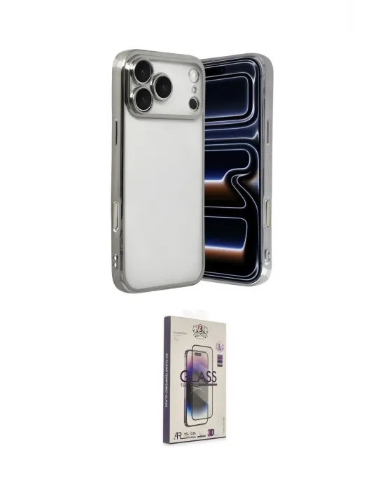 ieg™ iPhone 17 Pro Max Kılıf Vadi Minimal - Siyah Bilvis 3D Cam Ekran Koruyucu