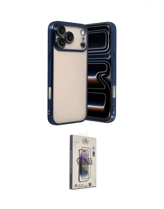 ieg™ iPhone 17 Pro Max Kılıf Vadi Minimal - Siyah Bilvis 3D Cam Ekran Koruyucu