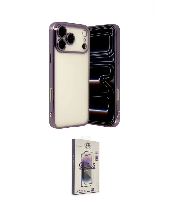 ieg™ iPhone 17 Pro Max Kılıf Vadi Minimal - Siyah Bilvis 3D Cam Ekran Koruyucu