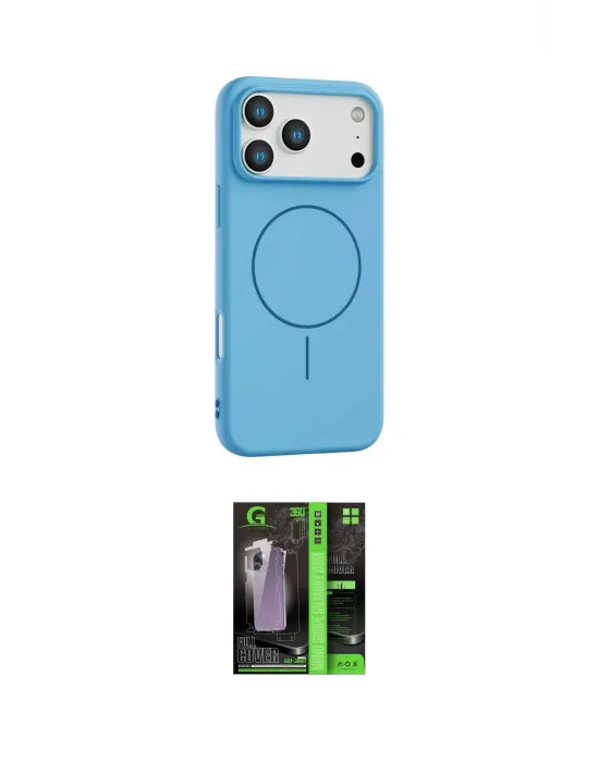 ieg™ iPhone 17 Pro Max Kılıf Yankı Form Serisi - Şeffaf 360 Full Body Arka Koruyucu