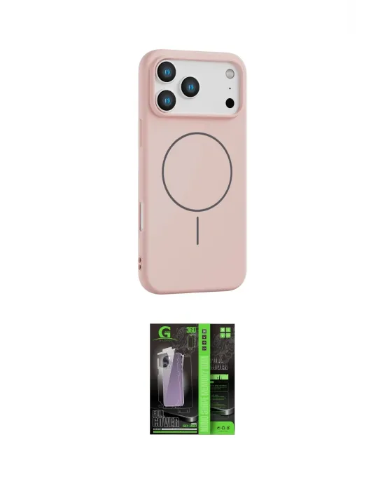 ieg™ iPhone 17 Pro Max Kılıf Yankı Form Serisi - Şeffaf 360 Full Body Arka Koruyucu