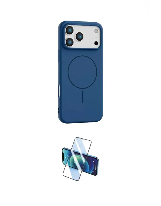 ieg™ iPhone 17 Pro Max Kılıf Yankı Form Serisi - Siyah 3D Antistatik Cam Ekran Koruyucu