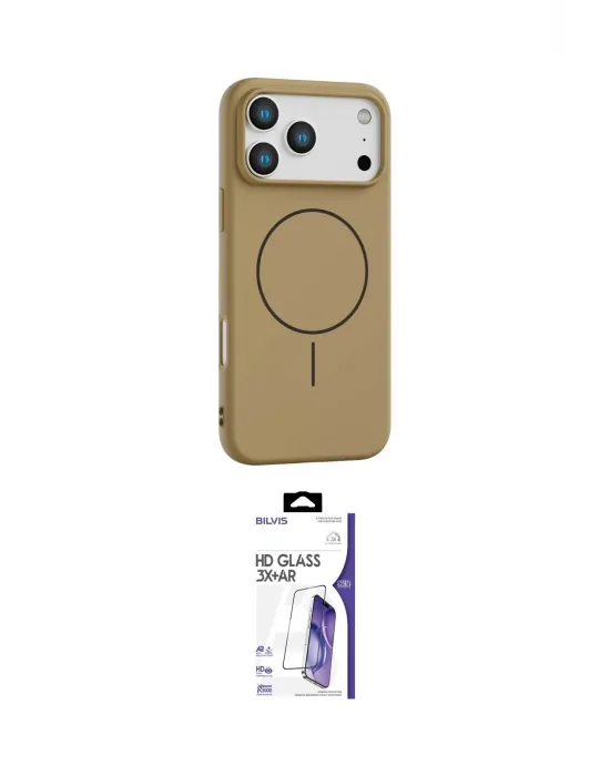ieg™ iPhone 17 Pro Max Kılıf Yankı Form Serisi - Siyah Bilvis 3X AR HD Cam Ekran Koruyucu