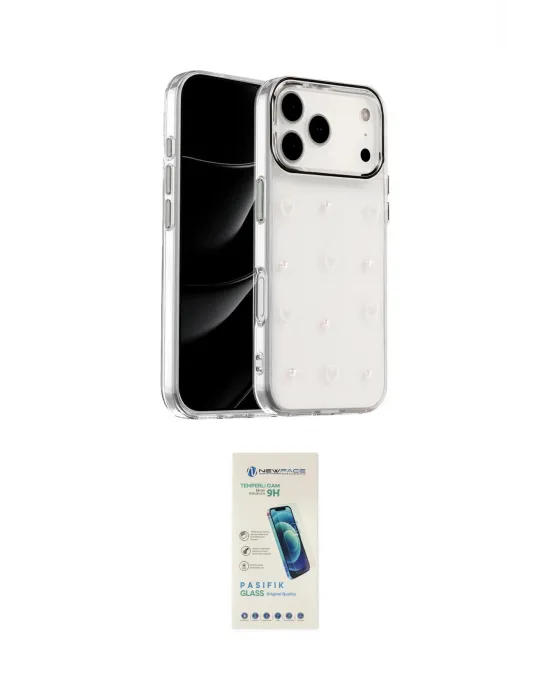 ieg™ iPhone 17 Pro Max Kılıf Yörünge Form - Şeffaf Pasifik Cam Ekran Koruyucu