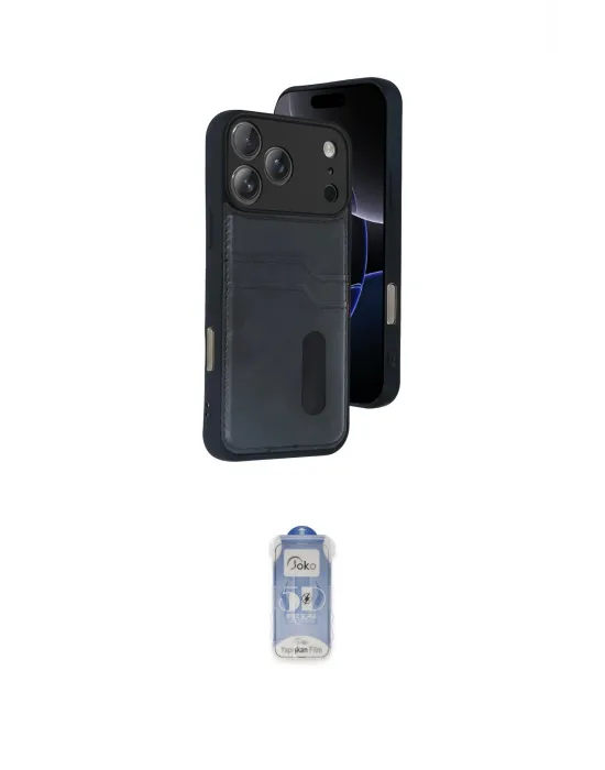 ieg™ iPhone 17 Pro Max Kılıf Yörünge Işık Serisi - Siyah Joko Magic 5D Cam