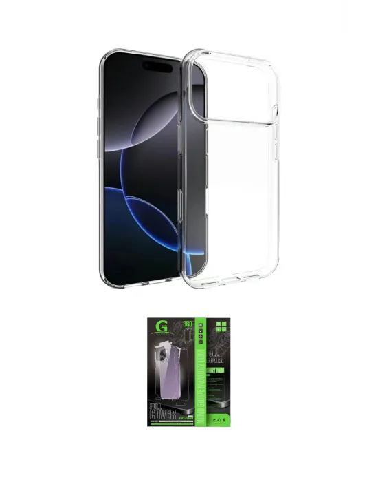 ieg™ iPhone 17 Pro Max Kılıf Zirve Doku - Şeffaf 360 Full Body Arka Koruyucu