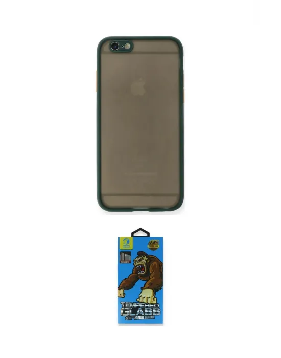 ieg™ iPhone 6 Kılıf Ahenk Çizgi Serisi - Siyah 18D Cam Ekran Koruyucu