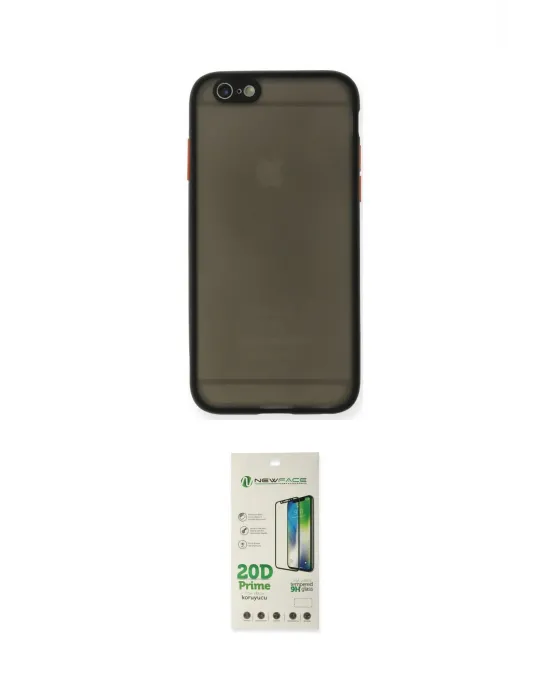 ieg™ iPhone 6 Kılıf Ahenk Çizgi Serisi - Siyah 20D Premium Cam Ekran Koruyucu