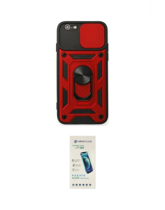 ieg™ iPhone 6 Kılıf Ahenk Klasik - Şeffaf Pasifik Cam Ekran Koruyucu