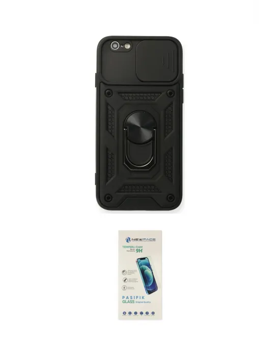 ieg™ iPhone 6 Kılıf Ahenk Klasik - Şeffaf Pasifik Cam Ekran Koruyucu