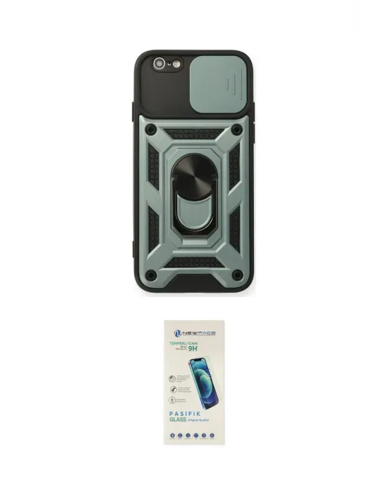 ieg™ iPhone 6 Kılıf Ahenk Klasik - Şeffaf Pasifik Cam Ekran Koruyucu