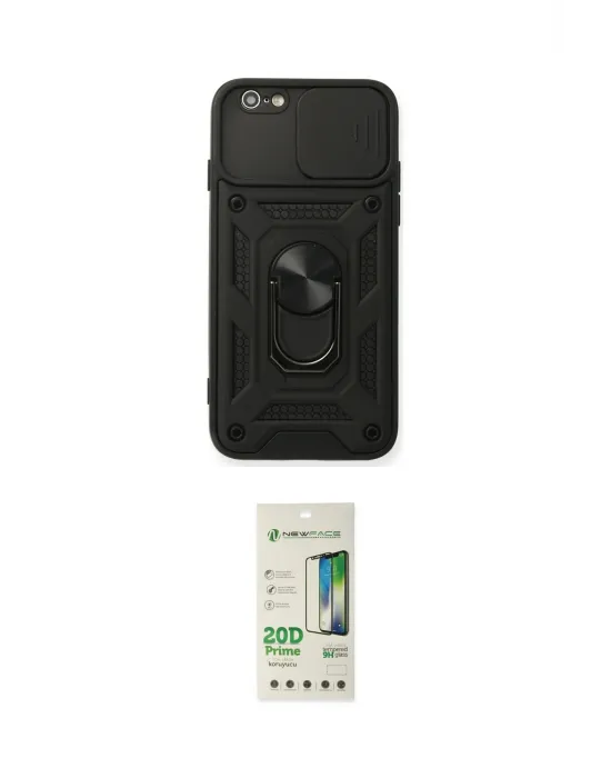 ieg™ iPhone 6 Kılıf Ahenk Klasik - Siyah 20D Premium Cam Ekran Koruyucu