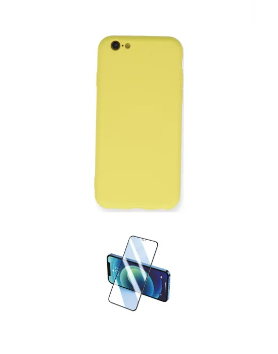 ieg™ iPhone 6 Kılıf Ahenk Serisi - Siyah 3D Antistatik Cam Ekran Koruyucu