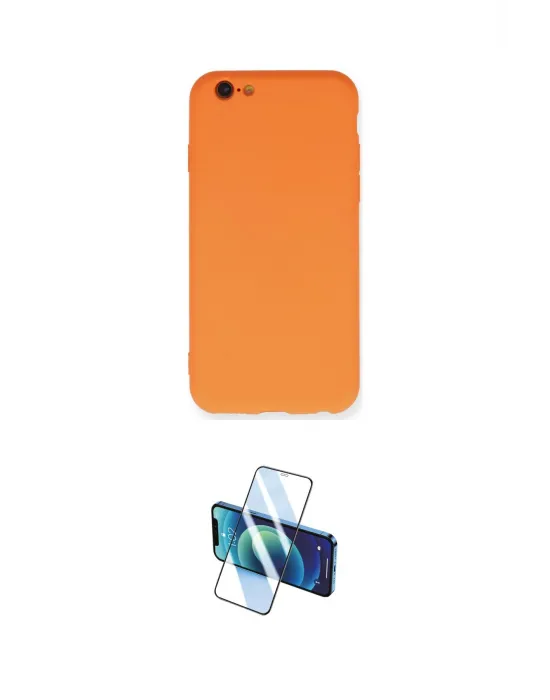 ieg™ iPhone 6 Kılıf Ahenk Serisi - Siyah 3D Antistatik Cam Ekran Koruyucu