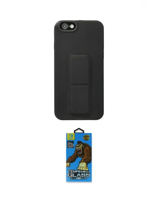 ieg™ iPhone 6 Kılıf Çekirdek Yansıma - Siyah 18D Cam Ekran Koruyucu