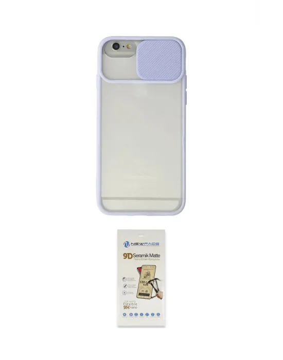 ieg™ iPhone 6 Kılıf Vadi Çizgi - Beyaz Mat Seramik Nano Ekran Koruyucu