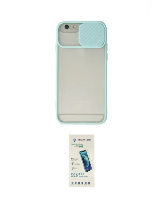 ieg™ iPhone 6 Kılıf Vadi Çizgi - Şeffaf Pasifik Cam Ekran Koruyucu