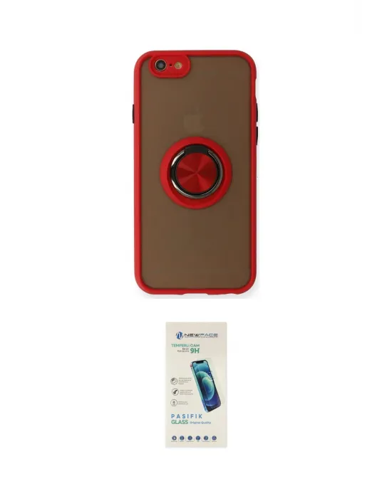 ieg™ iPhone 6 Kılıf Yörünge Çizgi - Şeffaf Pasifik Cam Ekran Koruyucu