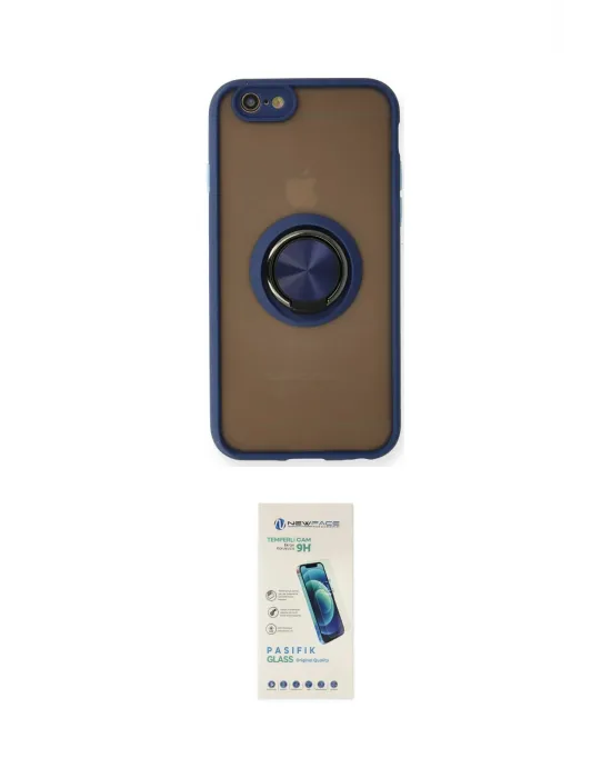 ieg™ iPhone 6 Kılıf Yörünge Çizgi - Şeffaf Pasifik Cam Ekran Koruyucu