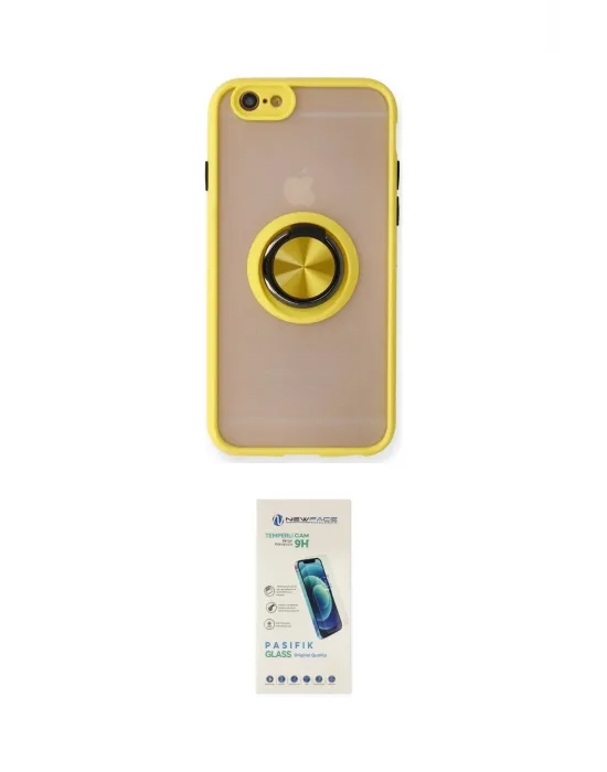 ieg™ iPhone 6 Kılıf Yörünge Çizgi - Şeffaf Pasifik Cam Ekran Koruyucu