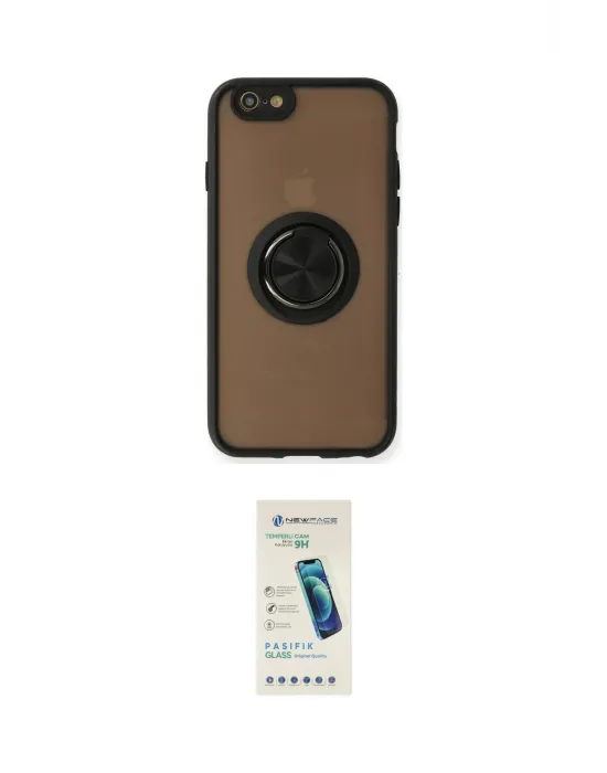 ieg™ iPhone 6 Kılıf Yörünge Çizgi - Şeffaf Pasifik Cam Ekran Koruyucu