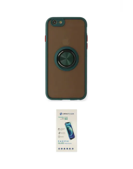 ieg™ iPhone 6 Kılıf Yörünge Çizgi - Şeffaf Pasifik Cam Ekran Koruyucu