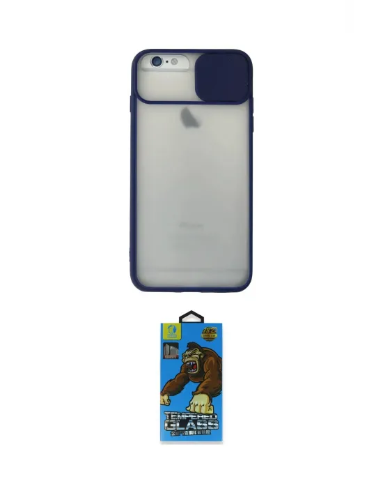 ieg™ iPhone 6 Plus Kılıf Vadi Çizgi - Siyah 18D Cam Ekran Koruyucu