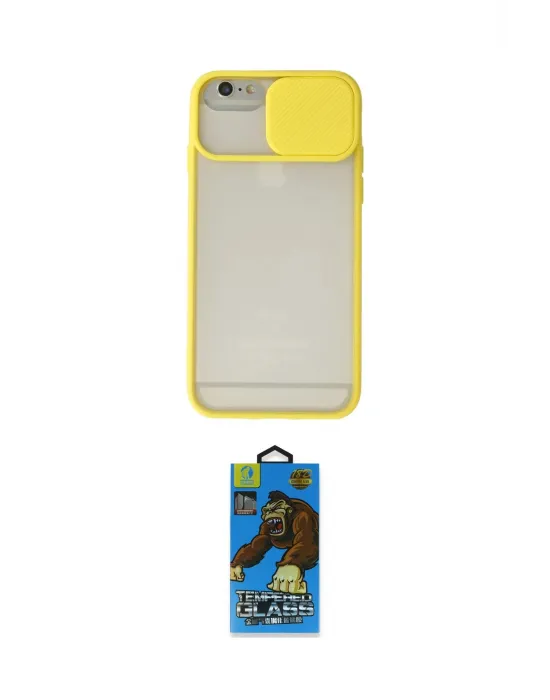 ieg™ iPhone 6 Plus Kılıf Vadi Çizgi - Siyah 18D Cam Ekran Koruyucu