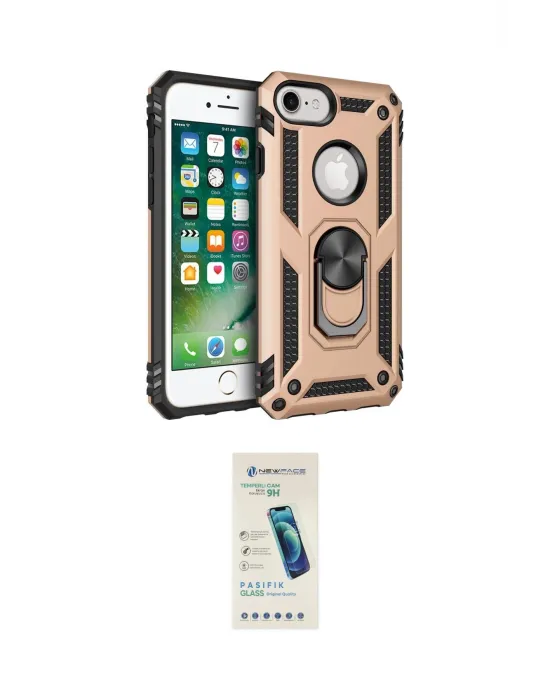 ieg™ iPhone 7 Kılıf Ahenk Klasik Koleksiyonu - Şeffaf Pasifik Cam Ekran Koruyucu