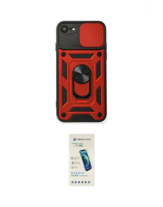 ieg™ iPhone 7 Kılıf Ahenk Klasik - Şeffaf Pasifik Cam Ekran Koruyucu