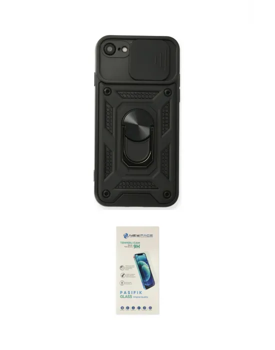ieg™ iPhone 7 Kılıf Ahenk Klasik - Şeffaf Pasifik Cam Ekran Koruyucu